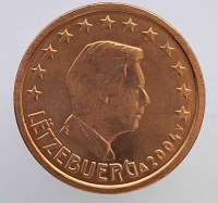 2 евроцента 2004г. Люксембург, состояние UNC - Мир монет