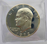 1 доллар 1972г. США. Эйзенхауэр, серебро 0,400, вес 24,59 грамма, Пруф. - Мир монет