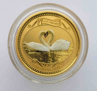 10 долларов 2008г. Острова Кука.  Любовь( Отличный подарок на свадьбу, любимому человеку), чистого золота 1/4 унции, пруф, монета в капсуле. - Мир монет