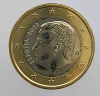  1 евро 2023 г Испания . из ролла. - Мир монет