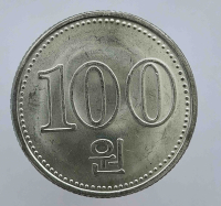 100 вон  2005г. Северная Корея, состояние UNC - Мир монет