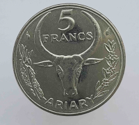 5 франков 1984г. Мадагаскар,  состояние UNC - Мир монет