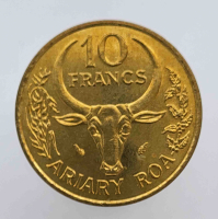 10 франков  1984г. Мадагаскар,  состояние UNC - Мир монет