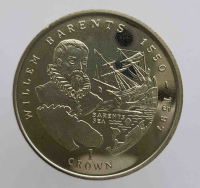 1 крона 2000г.  Остров Мэн. Вильям Баренц 1550-1597 , никель, Пруф. - Мир монет
