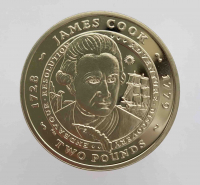 2 фунта 2007г. Южная Джорджия и Южные Сендвичевы острова.  Джеймс Кук 1728-1779 , Пруф, - Мир монет