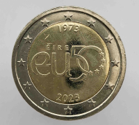 2 евро 2023г. Ирландия. 50-летие членства Ирландии в ЕС  , из ролла. - Мир монет