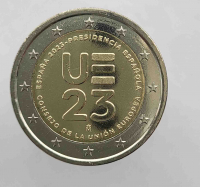 2 евро 2023г. Испания.  Председательство в Совете ЕС, из ролла. - Мир монет