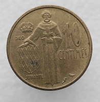 10  сентимо 1962г.г. Монако. Князь Ренье III , состояние XF+ - Мир монет