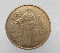 20  сентимо 1962г.г. Монако. Князь Ренье III , состояние XF+ - Мир монет