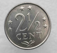 2,5  цента 1959-1965г.г.г. Нидерландские Антиллы, алюминий, мешковая. - Мир монет