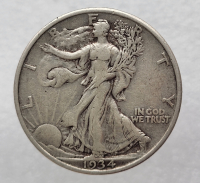 50 центов 1934 г США "Шагающая Свобода" Серебро 900 пробы вес 12,5гр - Мир монет