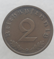 2 пфеннига 1937г. G. Германия, бронза, мешковая. - Мир монет