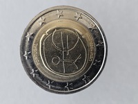 2 евро 2009г. Португалия. 10 лет Экономическому и валютному союзу ,из ролла - Мир монет