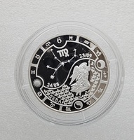 ММД. Габон. 1000 франков КФА 2014г. Знаки Зодиака-ДЕВА, серебро 925, вес 16.85г. пруф, коробка , - Мир монет