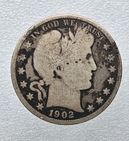 США ½ доллара, 1902г.  50 центов Барбера, серебро 0.900, вес 12,42гр, ходячка. - Мир монет