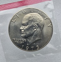 1 доллар 1973г. США. Д.  Орел,  никель, редкость, UNC, в запайке. - Мир монет