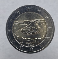 Германия. 2 евро 2025г.  А.  Саарланд, биметалл, из ролла. - Мир монет