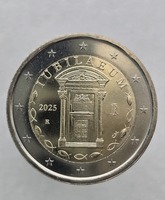 2 евро 2025г. Италия. Юбилейный 2025 год , биметалл, из ролла. - Мир монет