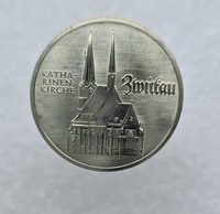 5 марок 1989г. ГДР. Церковь Екатерины в Цвикау , мешковая. - Мир монет