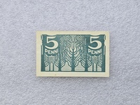 Эстония,  Банкнота  5 пенни 1919г.  состояние XF. - Мир монет