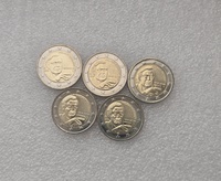 Германия. 2 евро 2018г. Гельмут Шмидт , комплект 5 дворов  ADFGJ, UNC. - Мир монет