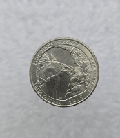 25 центов 2015г. США. D .  № 28. Автомагистраль Блу-Ридж. Северная Каролина, состояние UNC.  - Мир монет