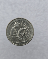 25 центов 2019г. США.  S . Национальный исторический парк № 46-Лоуэлл. Массачусетс, состояние UNC.  - Мир монет