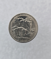 25 центов 2010г. США.  D . Йеллоустонский национальный парк № 2. Вайоминг, состояние UNC.  - Мир монет