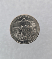 25 центов 2011г. США. D .  Национальный парк №  7 Глейшер. Монтана, состояние UNC.  - Мир монет