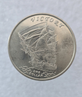 Остров Гилберта (Кирибати)  1 доллар 2014г. Парусник Виктория, мешковая. - Мир монет