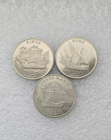 О. Гилберта.  Набор из 3 монет 1 доллар  2016г. Парусники, состояние мешковое. - Мир монет