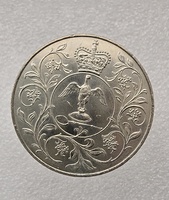 Великобритания . 1 крона  1977г. Cеребряный юбилей царствования Елизаветы II, мешковая. - Мир монет