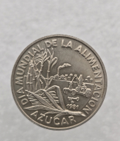 1 песо 1981г. Куба , Сахарный тростник, никель,  мешковая - Мир монет