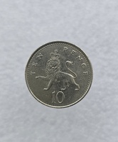 Великобритания.  10 пенни  1992 г. Елизавета II , регулярный чекан, VF+. - Мир монет