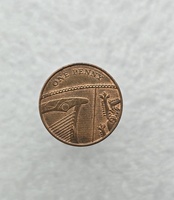 Великобритания.  1 пенни  2008 г. Елизавета II , Флаг,  aUNC - Мир монет