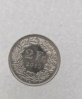 Швейцария.  2 франка  2013г.  регулярный чекан, никель. - Мир монет