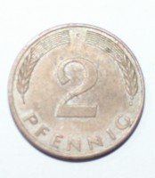 2 пфеннига 1982г.  ФРГ. F, состояние VF. - Мир монет