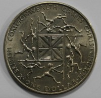 1 доллар 1974г.  Новая Зеландия. "Х Британские Игры Содружества", никель, UNC. - Мир монет