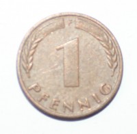 1 пфенниг 1969г.  ФРГ. F,  состояние VF. - Мир монет