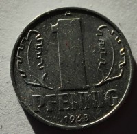 1 пфенниг 1968г. ГДР. А,  алюминий, состояние XF - Мир монет