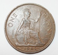 1 пенни 1962г. Великобритания, бронза, состояние VF. - Мир монет