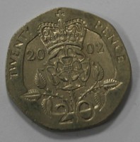 20 пенсов 2002г. Великобритания, состояние XF - Мир монет