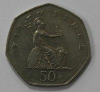 50 пенсов 1997г. Великобритания, состояние VF-XF - Мир монет