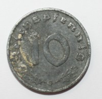 10 пфеннигов 1940г. Германия, цинк, состояние VF - Мир монет