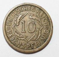 10 пфеннигов 1925г. А.  Германия ,состояние XF . - Мир монет