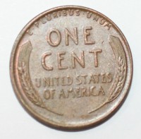 1 цент 1955г.  США. D, состояние ХF+. - Мир монет