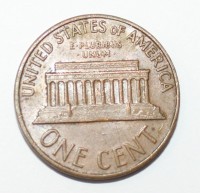 1 цент 1968г. , США. б/б,  состояние XF. - Мир монет