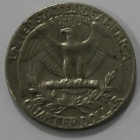 25 центов 1974г., без букв, США, состояние VF. - Мир монет