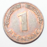 1 пфенниг 1969г. ФРГ.D, состояние VF+ - Мир монет