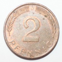2 пфеннига 1973г. ФРГ.  состояние VF. - Мир монет